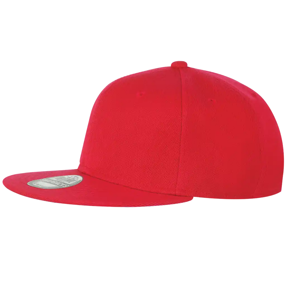 Snap Solid snapback suoralippainen lippis punainen omalla logolla.
