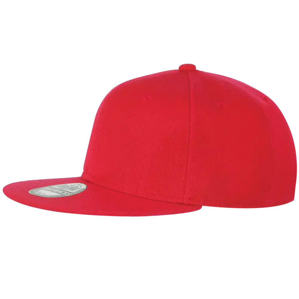Snap Solid snapback suoralippainen lippis punainen omalla logolla.