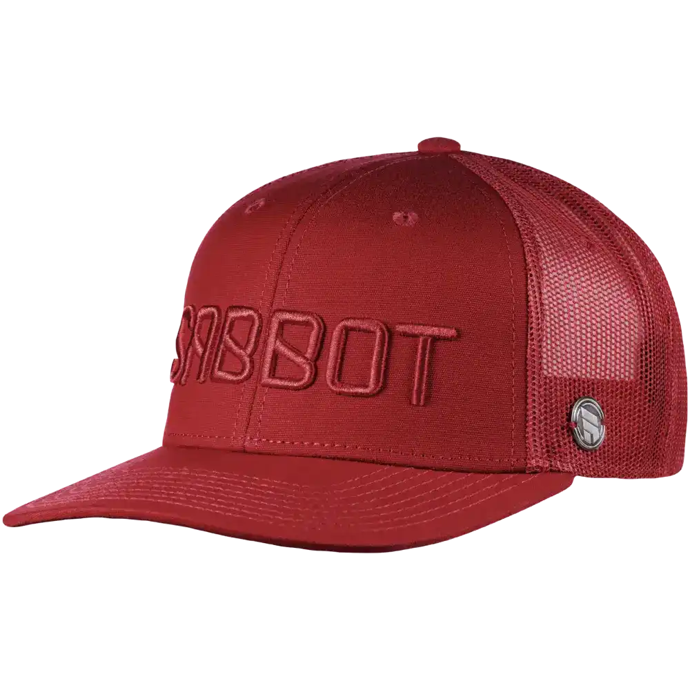 Esimerkki 3D-brodeerauksesta logo lippalakkiin