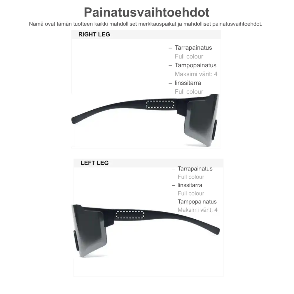 Sport urheilulasit omalla logolla painoalueet -ZigiZagi