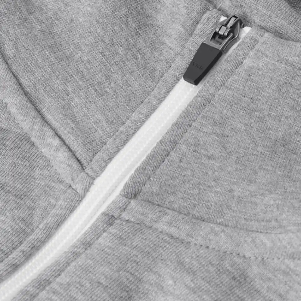 Grey melange college cardigan omalla logolla - YKK vetoketju