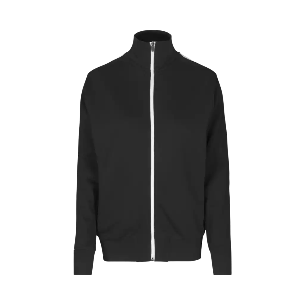 Musta naisten collegetakki omalla logolla – edestä