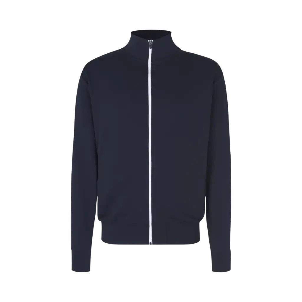 Navy collegetakki omalla logolla – edestä