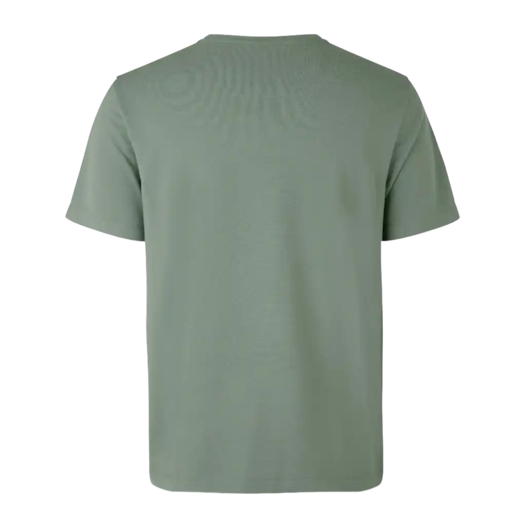ID® T-shirt Lyocell 0528 Dusty Green – ekologinen ja hengittävä miesten T-paita logolla, TENCEL™ Lyocell ja 60 °C pesun kestävyys takaa