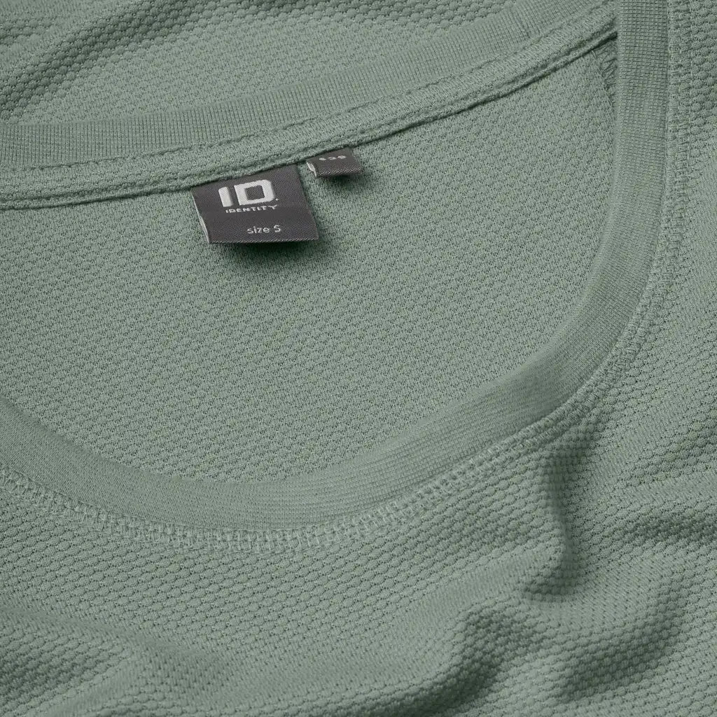 Dusty green ID® T-shirt Lyocell 0529 – laadukas naisten T-paita painettuna omalla logolla - tupla sauma ja laadukas kaulus