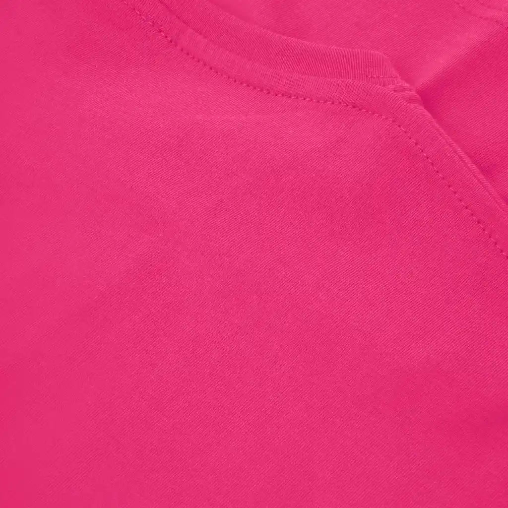 Pinkki lasten T-TIME® T-paita ID® 40510 lähikuva kauluksesta – tuplaommel ja laadukas resori