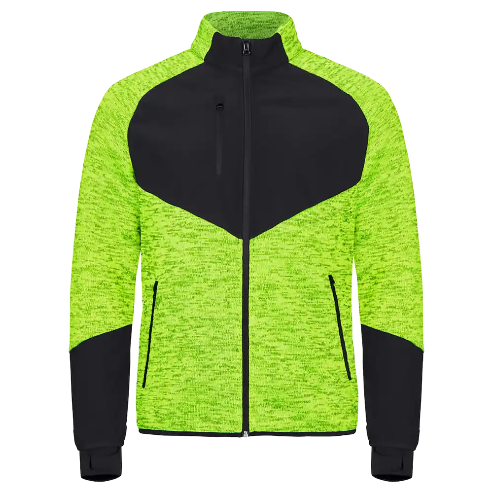 Takki omalla painatuksella - CLIQUE - HAINES NEULOTTU FLEECETAKKI Visibility Yellow -ZigiZagi