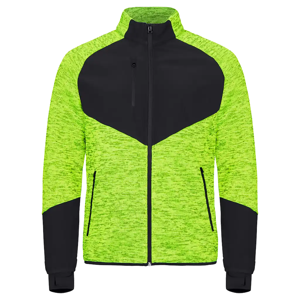 Takki omalla painatuksella - CLIQUE - HAINES NEULOTTU FLEECETAKKI Visibility Yellow -ZigiZagi