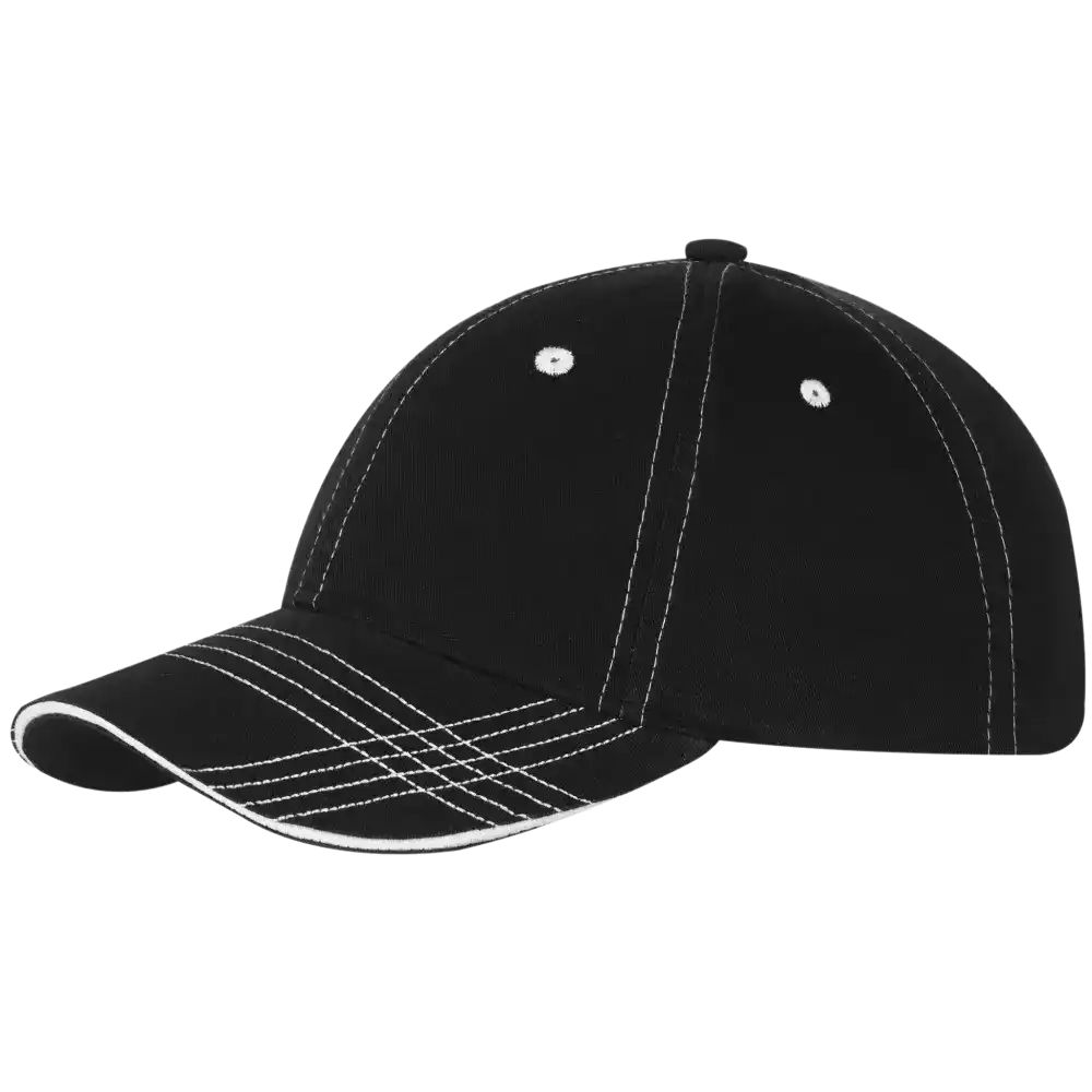 Trendy kontrasti lippis omalla logolla, väri Musta