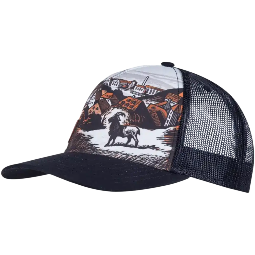 Kustomoitu trucker-lippis sublimaatioprintillä ja mesh-verkolla