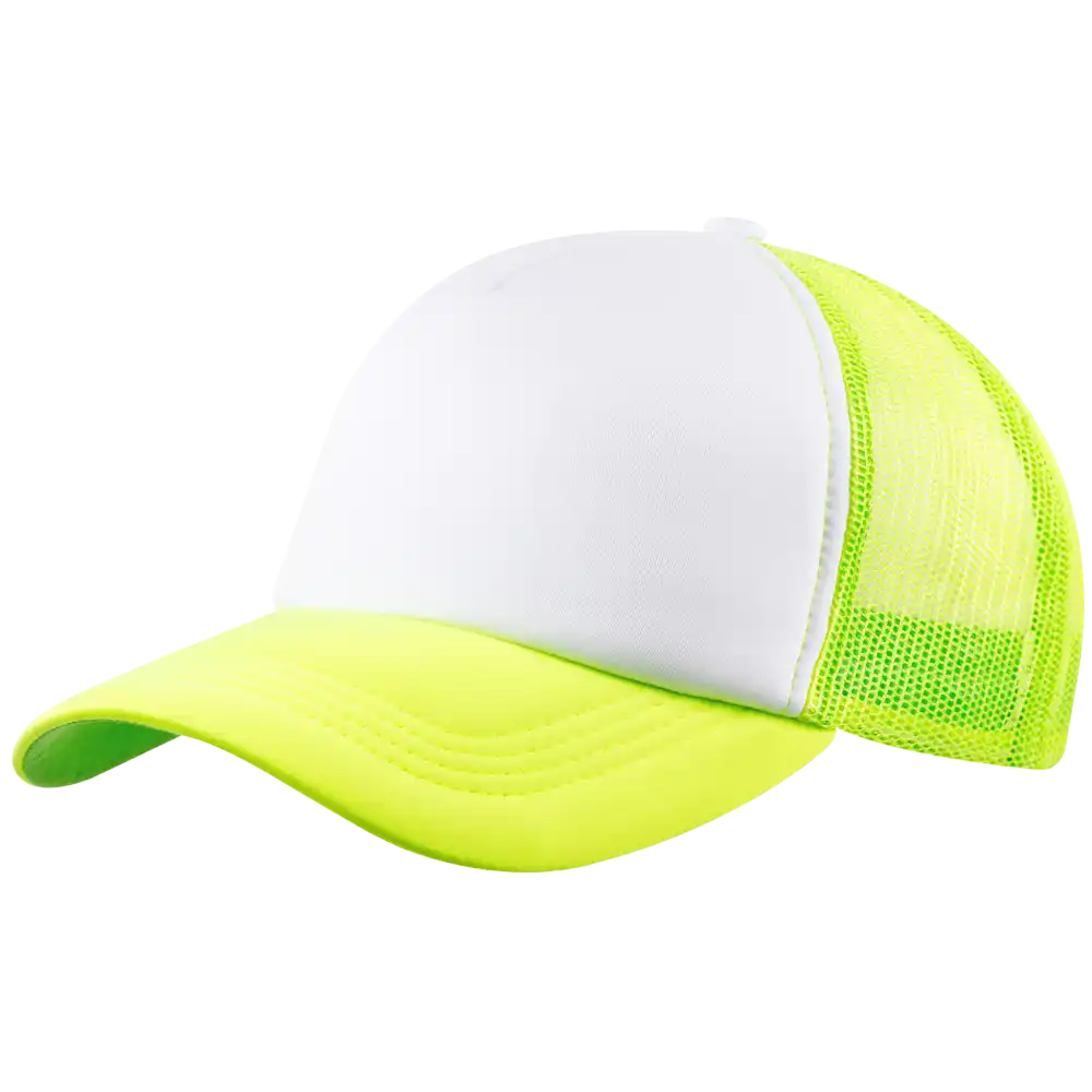 Trucker lippis keltainen omalla logolla-ZigiZagi