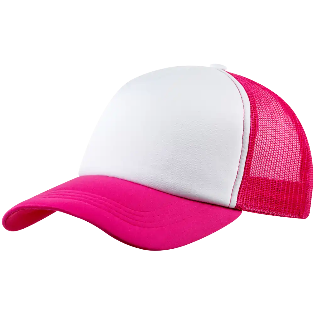 Trucker lippis omalla logolla, väri Pinkki.