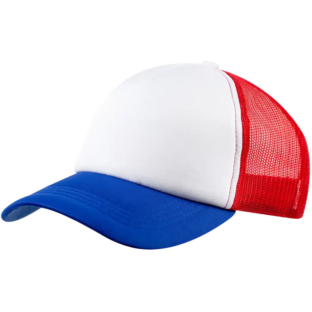 Trucker lippis valkoinen/royal punainen mesh omalla logolla-ZigiZagi