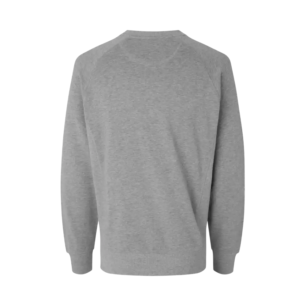 Grey melange business collegepaita miehille omalla logolla – takaa