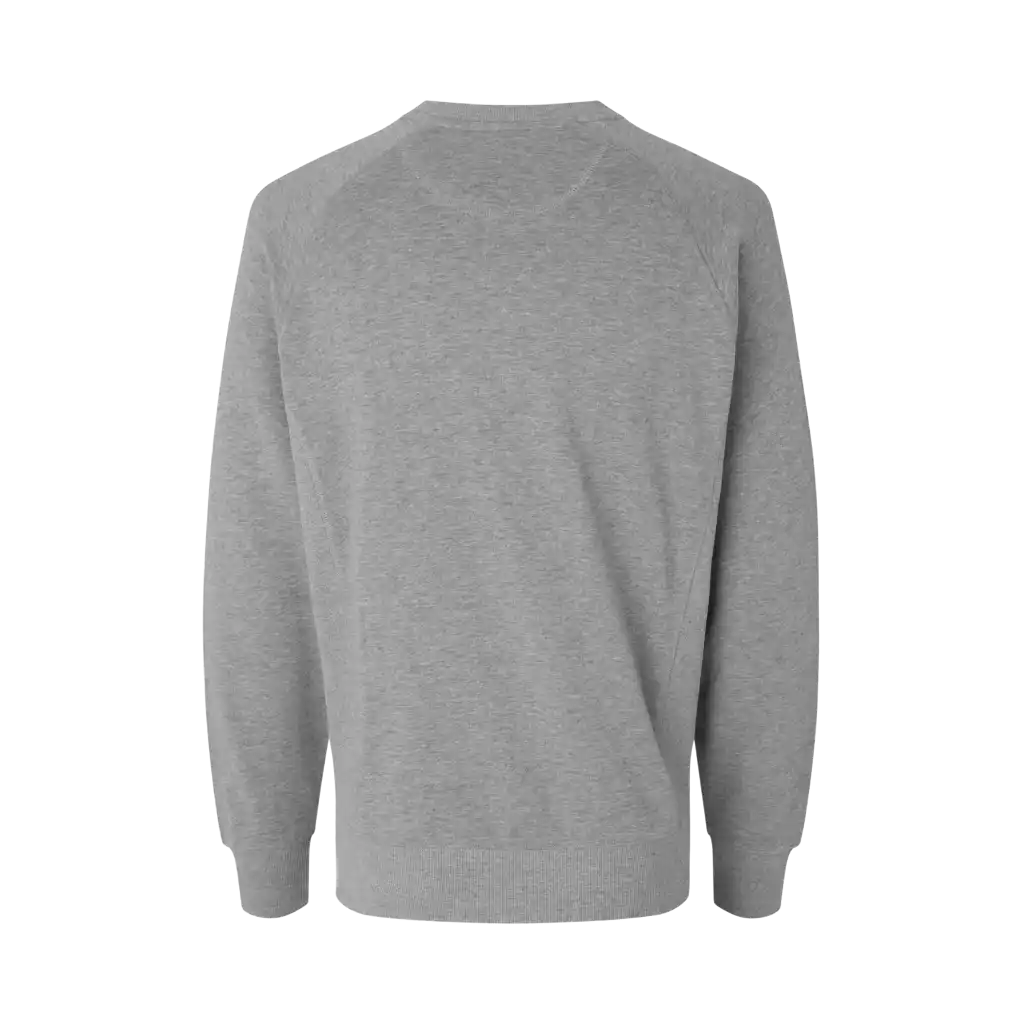 Grey melange business collegepaita miehille omalla logolla – takaa