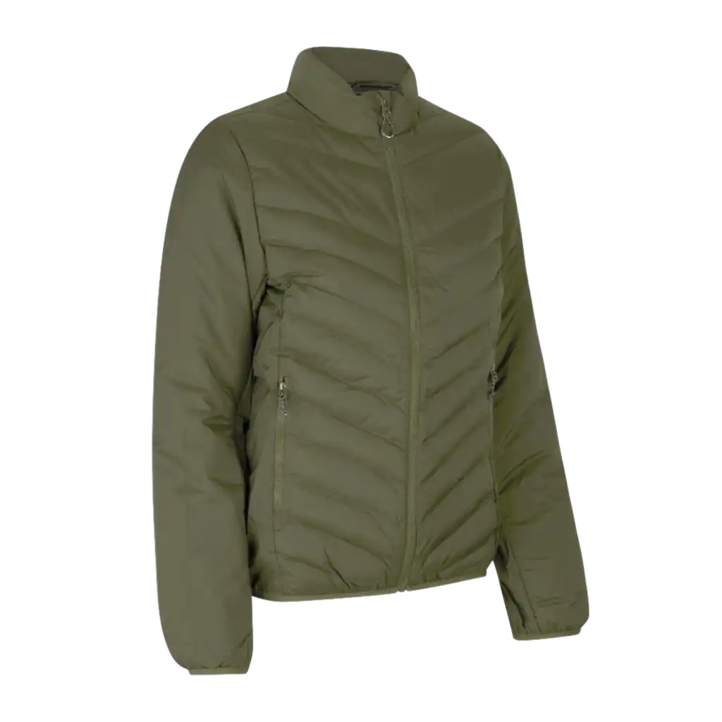 Oliivi Padded Jacket Stretch miehille omalla logolla – edestä (ID® 0896)