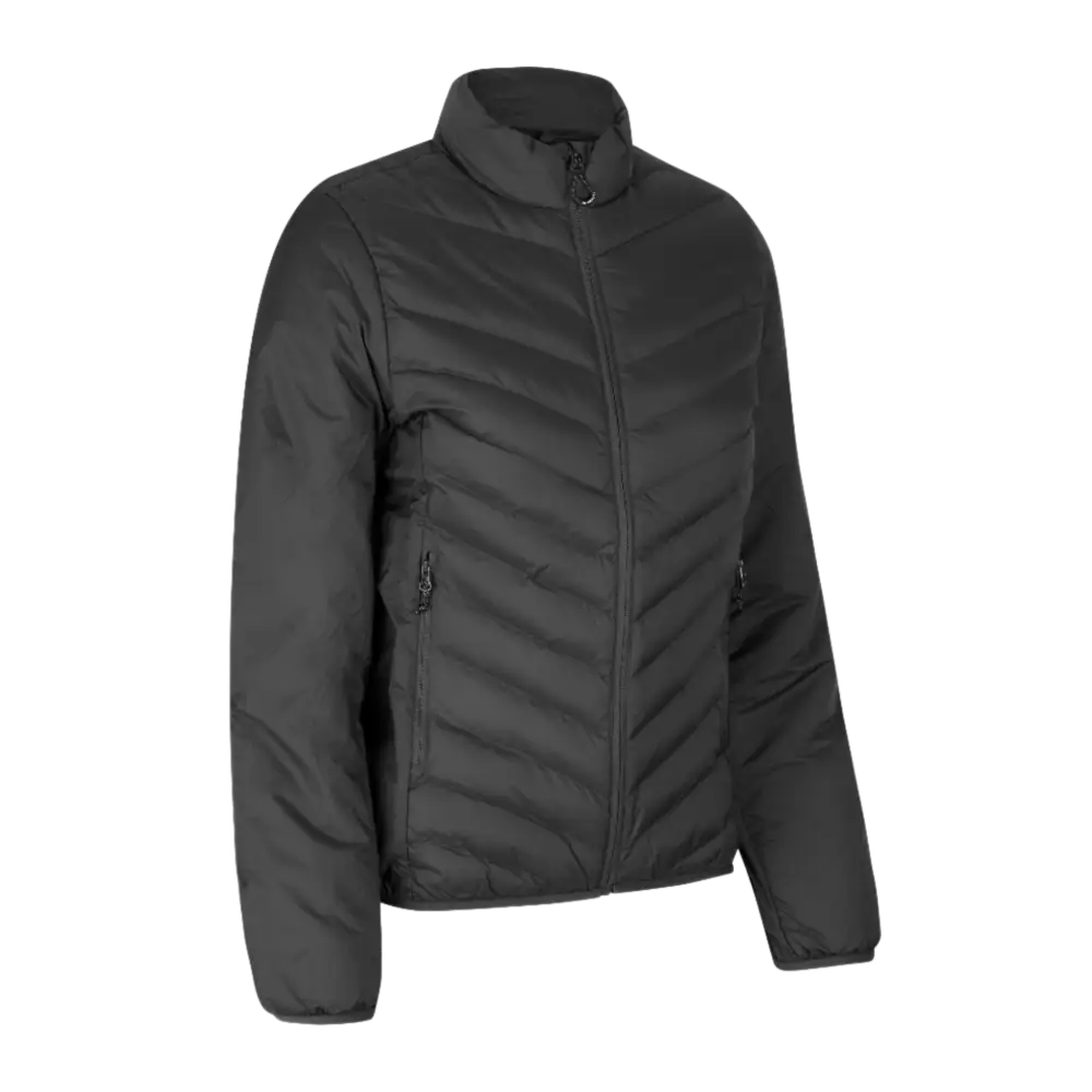 Silver Grey Padded Jacket Stretch miehille omalla logolla – edestä (ID® 0896)