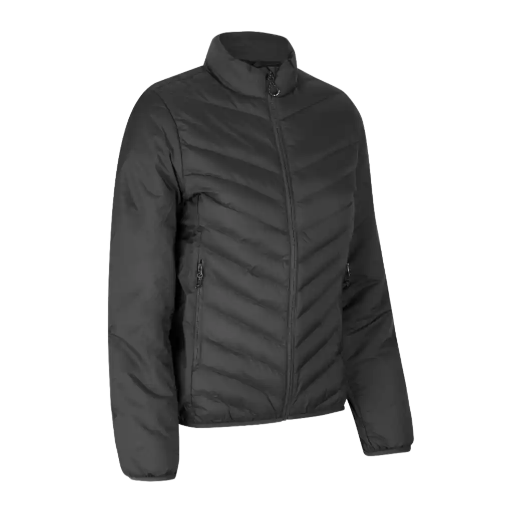Silver Grey Padded Jacket Stretch miehille omalla logolla – edestä (ID® 0896)