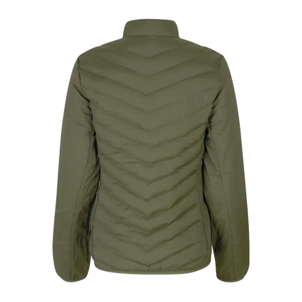 Oliivi Padded Jacket Stretch miehille omalla logolla – takaa (ID® 0896)