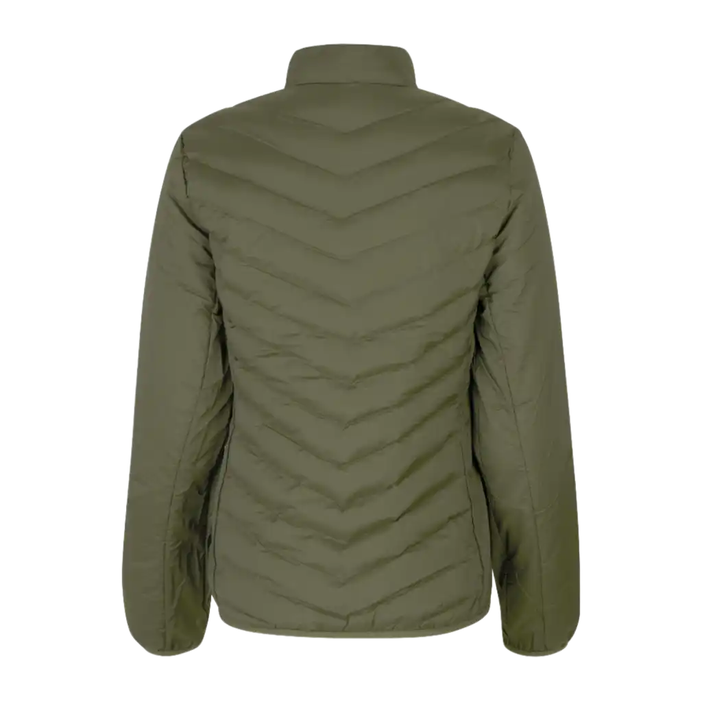 Oliivi Padded Jacket Stretch miehille omalla logolla – takaa (ID® 0896)