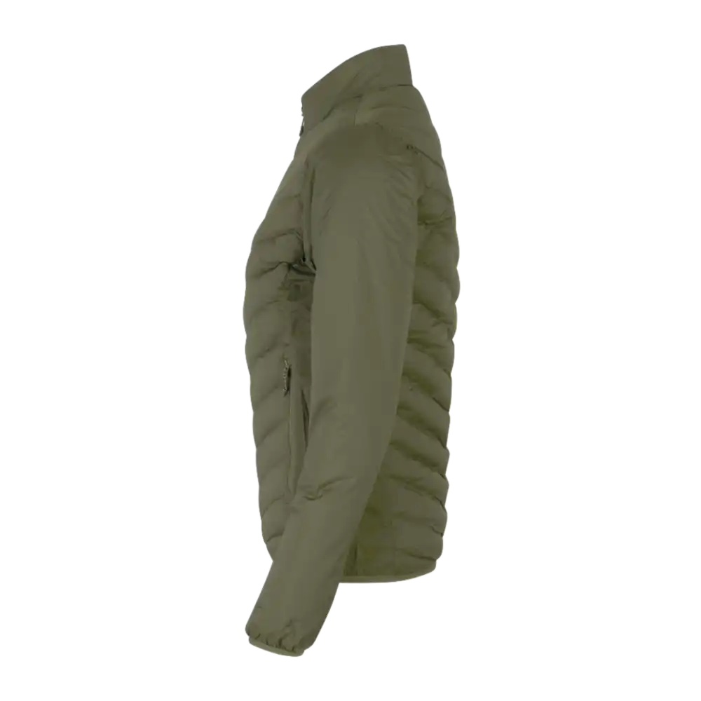 Oliivi Padded Jacket Stretch miehille omalla logolla – sivukuva (ID® 0896)