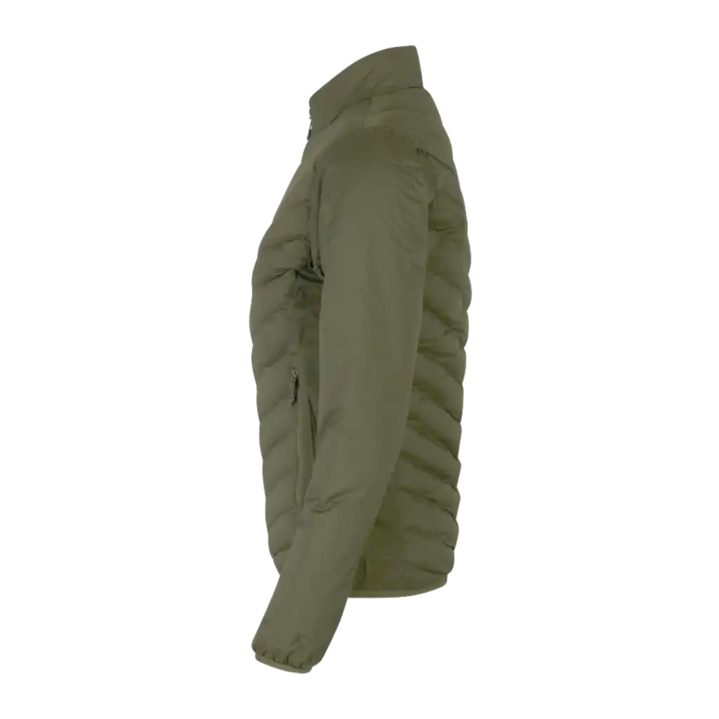 Oliivi Padded Jacket Stretch miehille omalla logolla – sivukuva (ID® 0896)