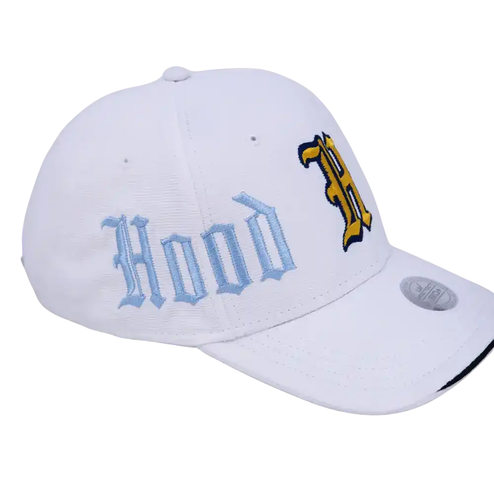 Esimerkki brodeerauksesta UV-suojalippiksessä