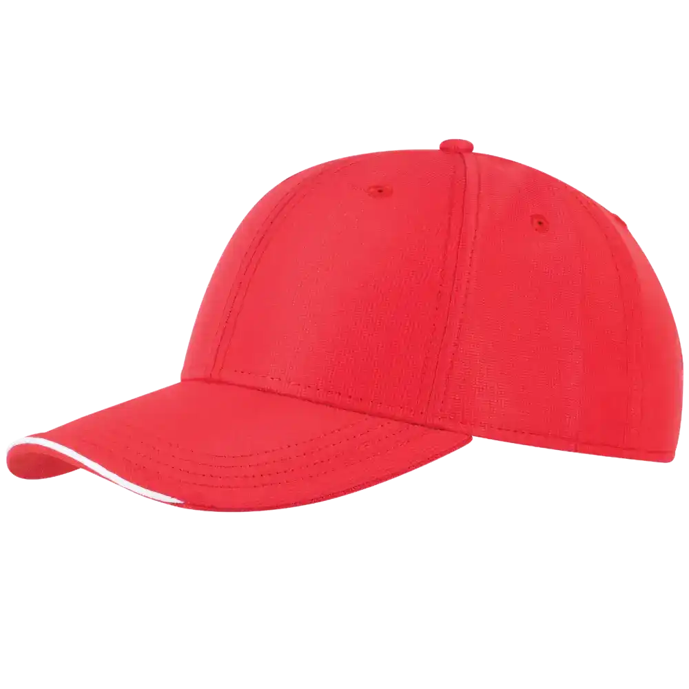 Punainen U.V. Protection lippis omalla logolla