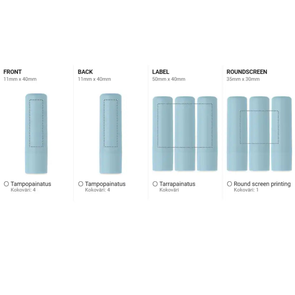 Vegaaninen huulirasva logolla alk.0.95€ - Messut
