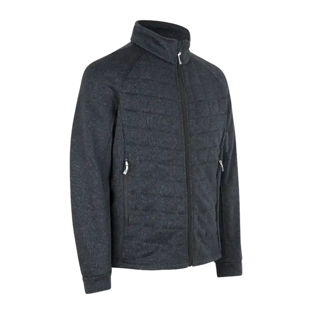ID® Fleece Jacket 0826 anthracite melange – miesten tikattu fleecetakki omalla logolla