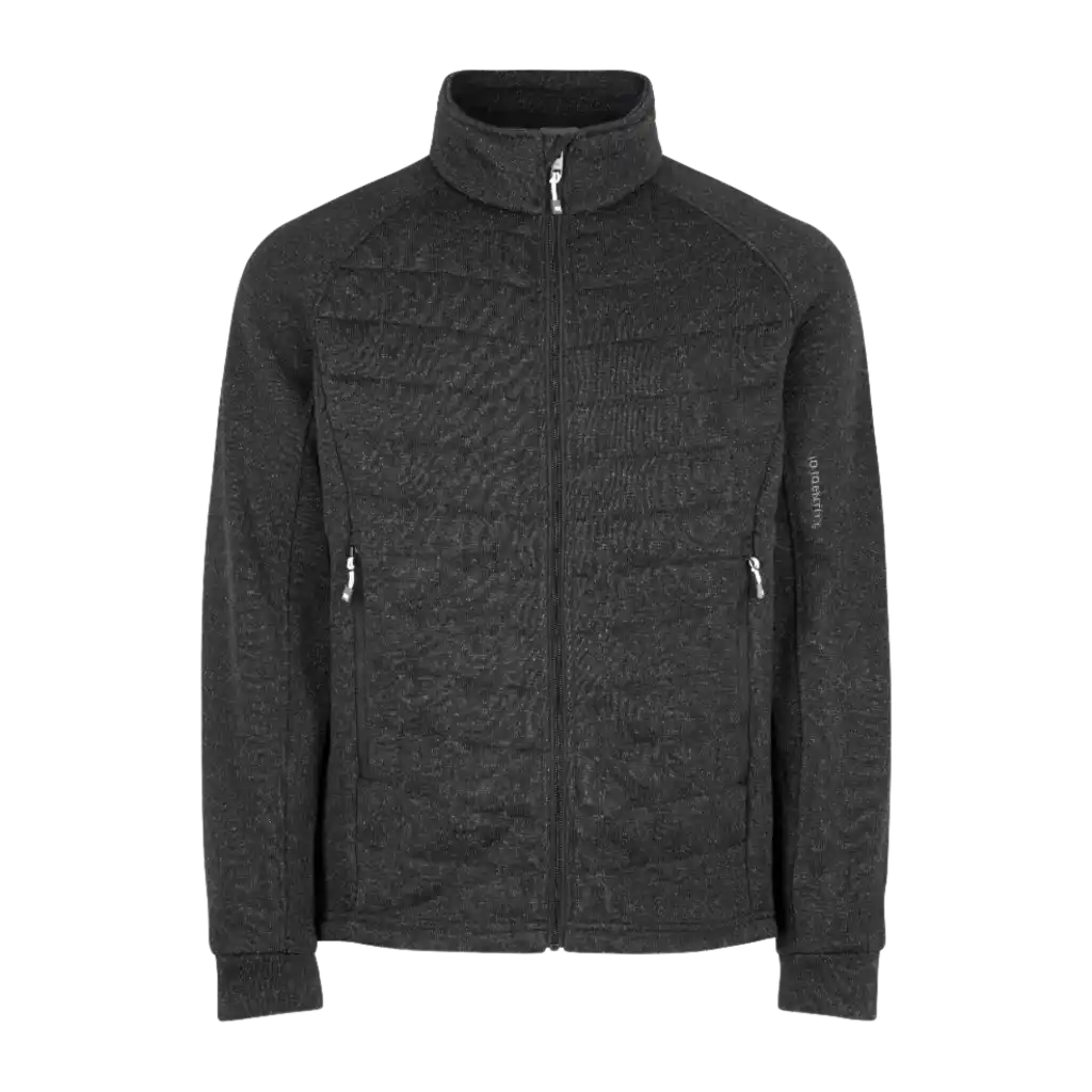 ID® Fleece Jacket 0826 anthracite melange edestä – miesten lämmin ja tyylikäs yritysfleece