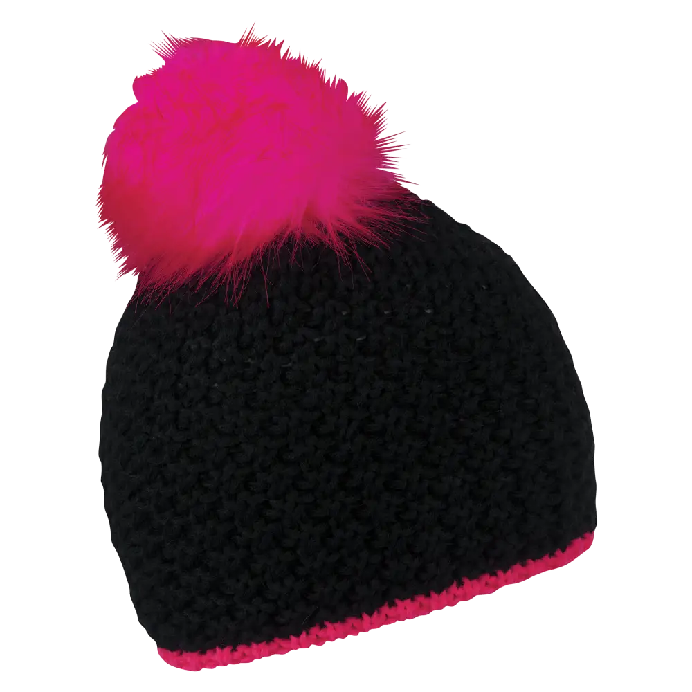 Glow fur naisten tupsupipo logolla-Pipo yrityksen logolla-Neon pink-ZigiZagi
