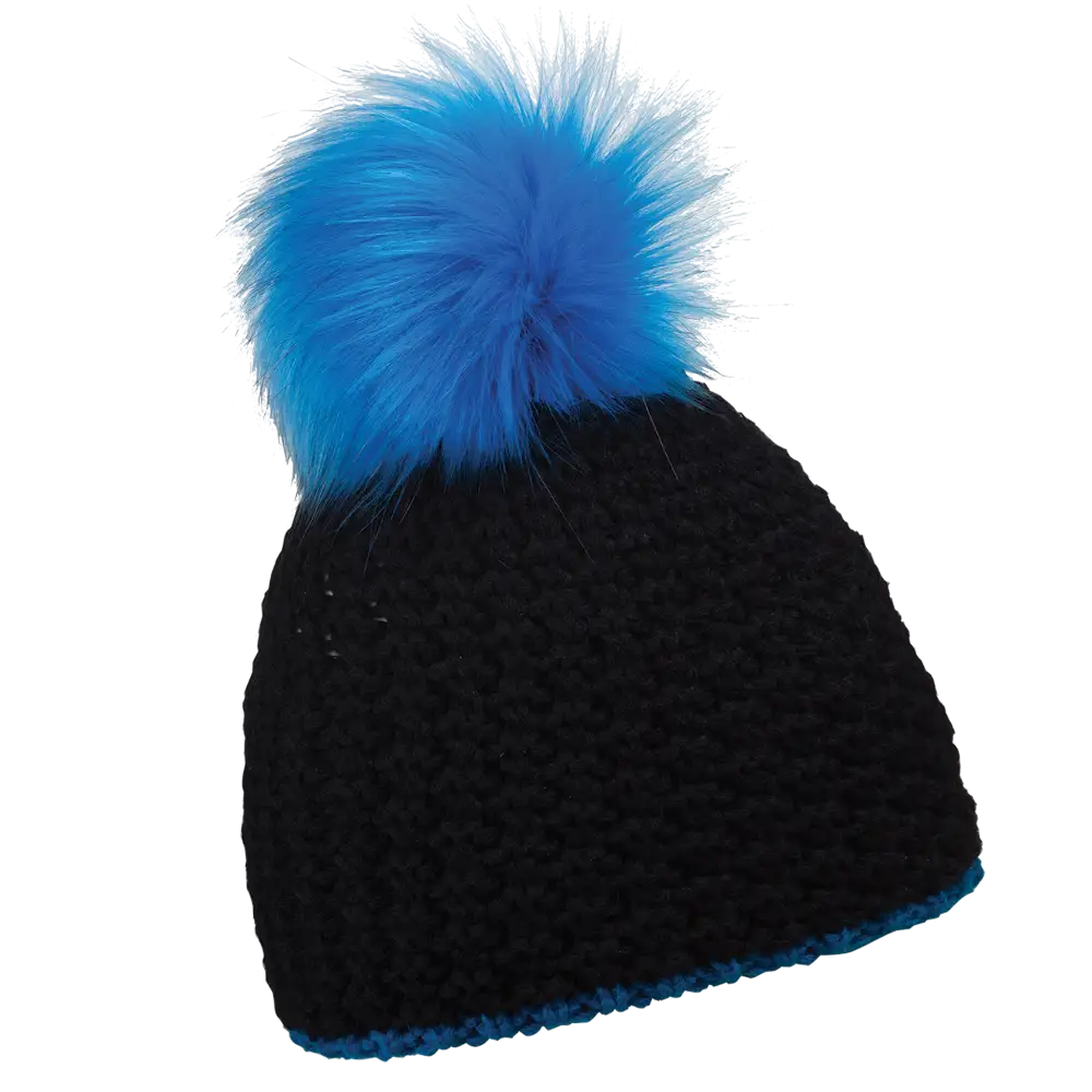 Glow fur naisten tupsupipo logolla-Pipo yrityksen logolla-Neon blue-ZigiZagi