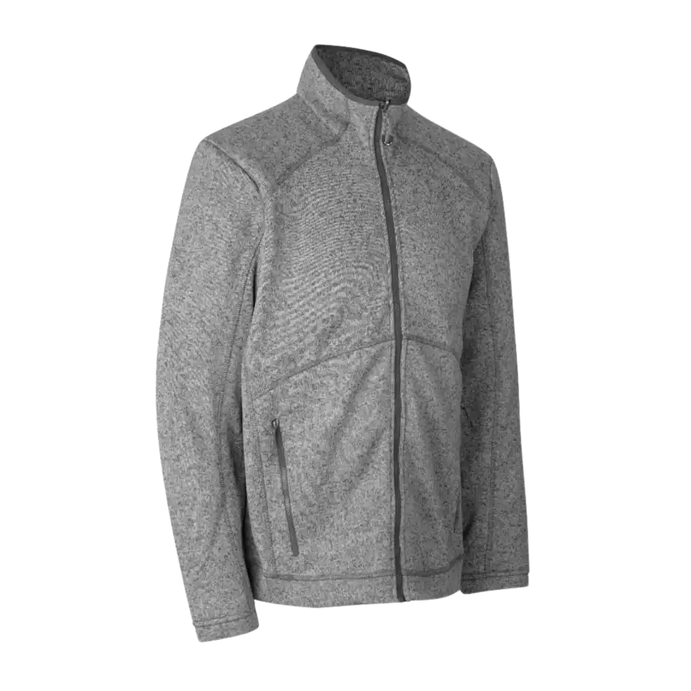 IDÂź Zip-n-Mix fleece-takki Anthracite Melange â mukava ja kestĂ€vĂ€ miesten fleece brodeeratulla logolla.