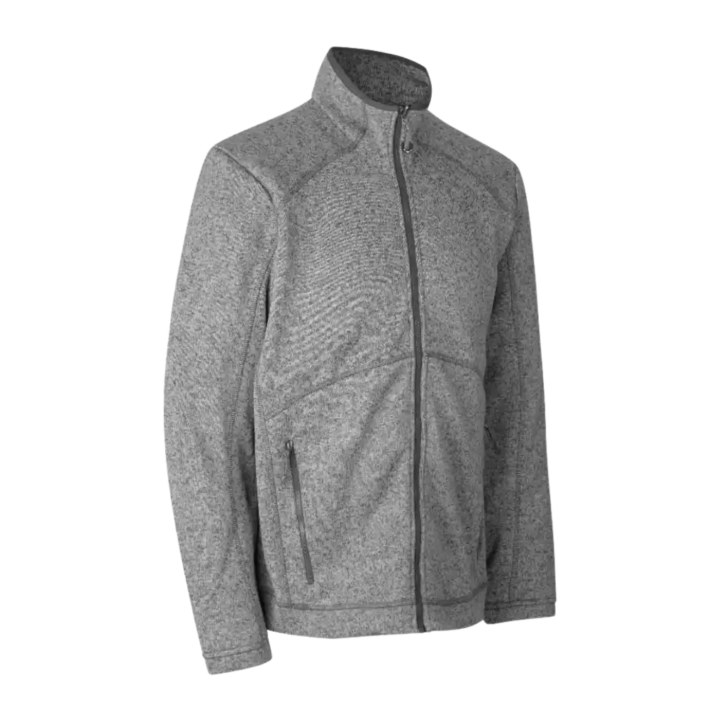 ID® Zip-n-Mix fleece-takki Anthracite Melange – mukava ja kestävä miesten fleece brodeeratulla logolla.