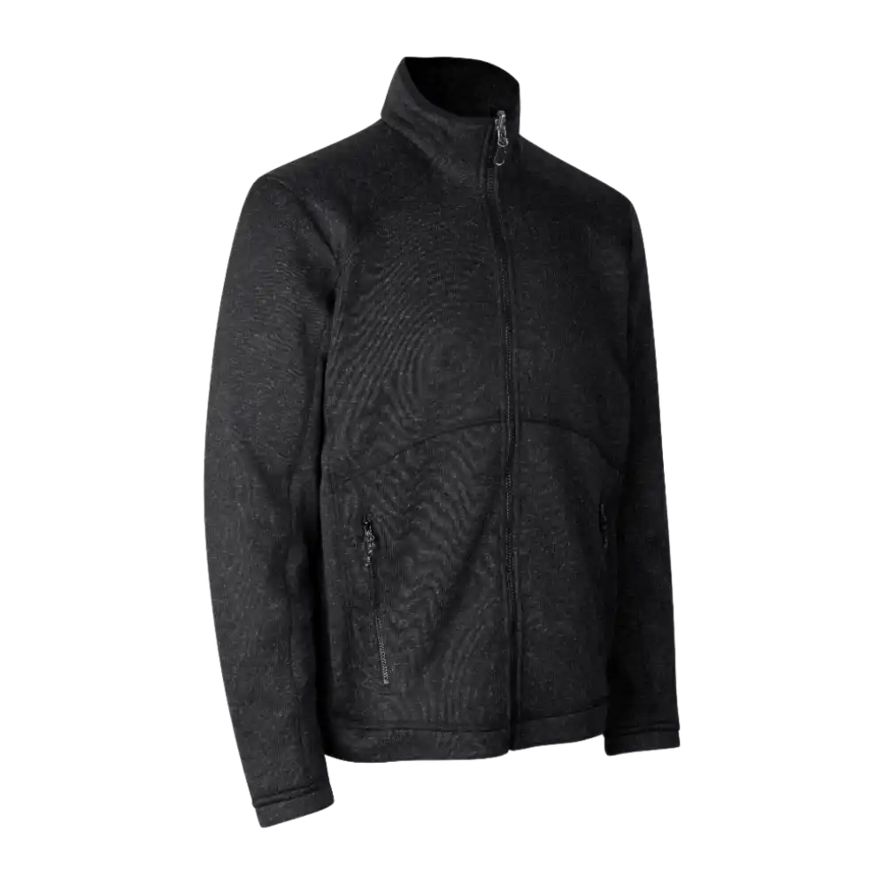 ID® Zip-n-Mix Charcoal Melange – moderni miesten fleece-takki edustuskäyttöön logopainatuksella tai brodeerauksella.