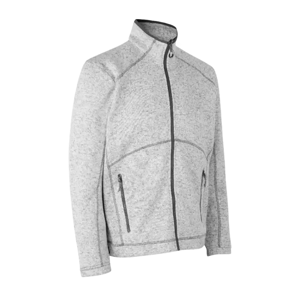 Laadukas IDÂź Zip-n-Mix fleece-takki Grey Melange â miesten fleece omalla logolla, OEKO-TEXÂź-sertifioitu työtakki.