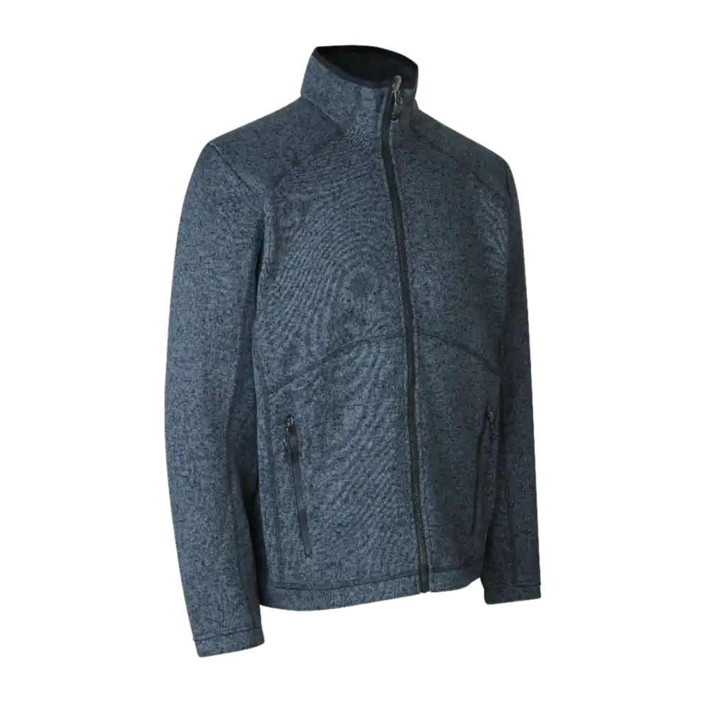 Miesten ID® Zip-n-Mix Navy Melange fleece-takki – tyylikäs ja hengittävä työ- ja yritystakki omalla logolla.