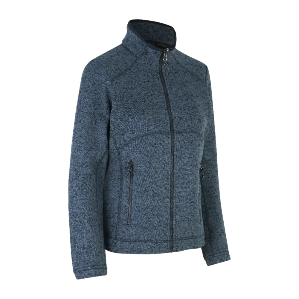 Navy melange — naisten fleece-takki omalla logolla, tummansininen melange, ID® Zip-n-Mix 0848