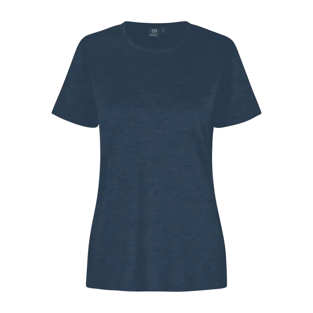 Blue Melange PRO Wear naisten T-paita ID® 0312 – meleerattu sininen t-paita logopainatuksella
