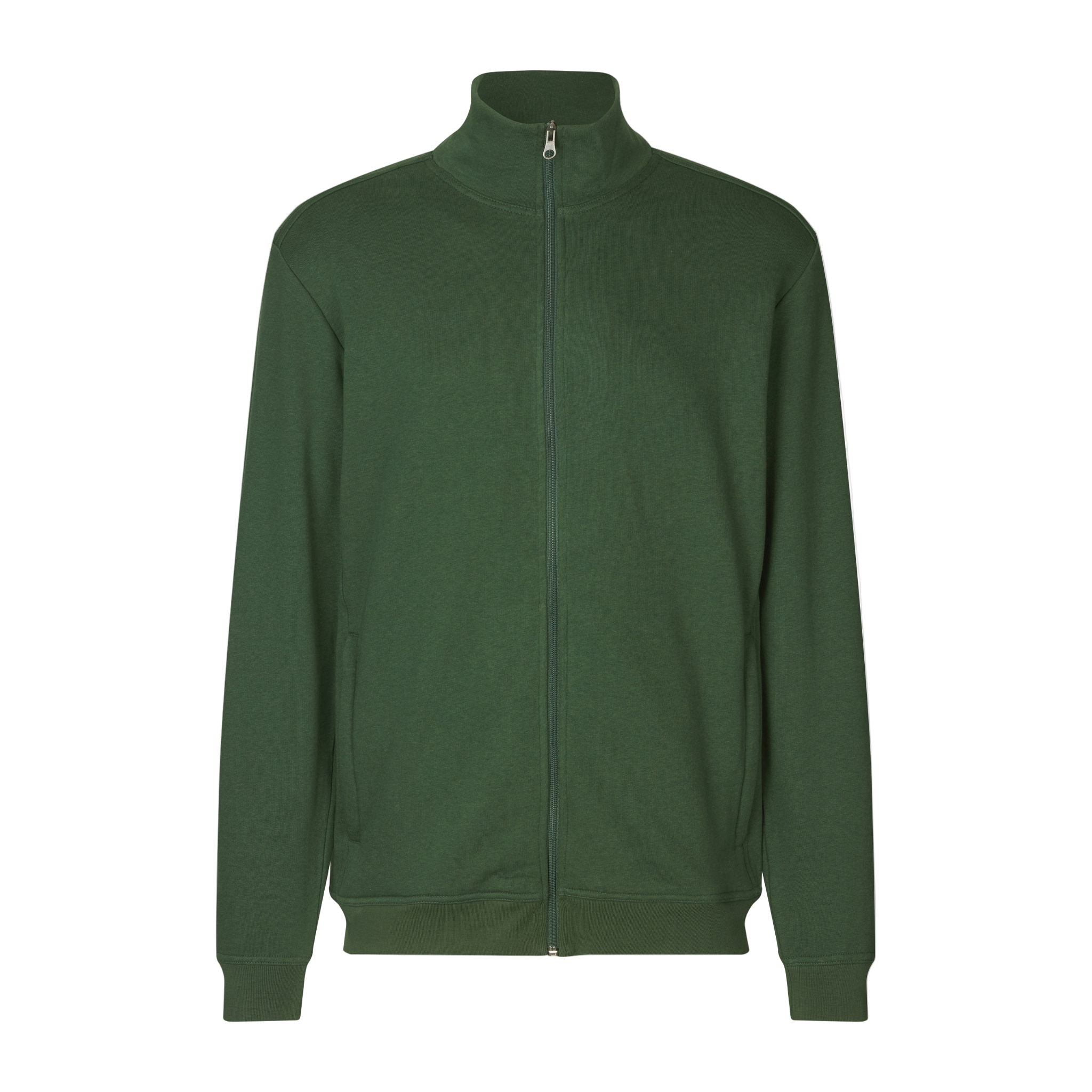 Bottle green PRO Wear CARE cardigan omalla logolla – edestä