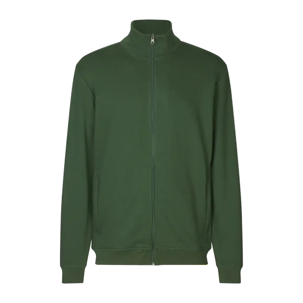 Bottle green PRO Wear CARE cardigan omalla logolla – edestä