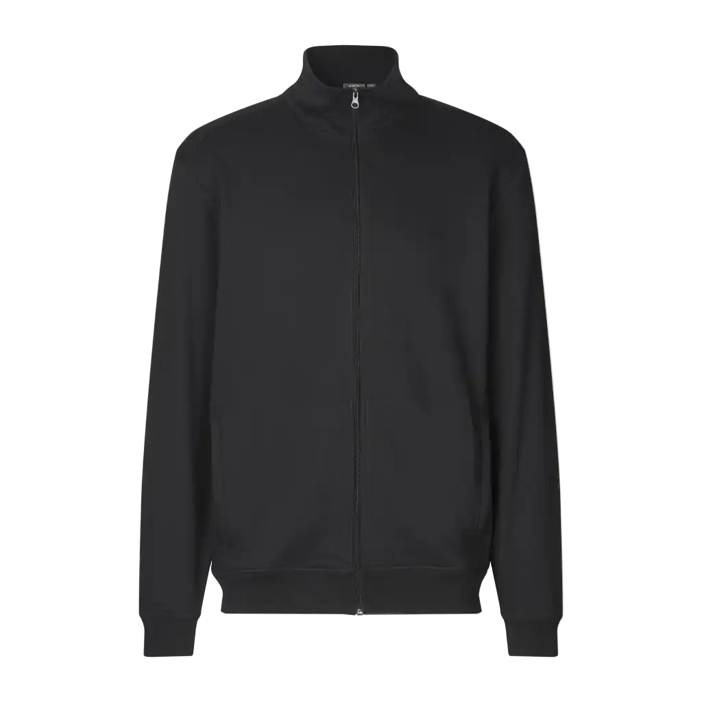 Musta PRO Wear CARE cardigan työ collegetakki omalla logolla – edestä