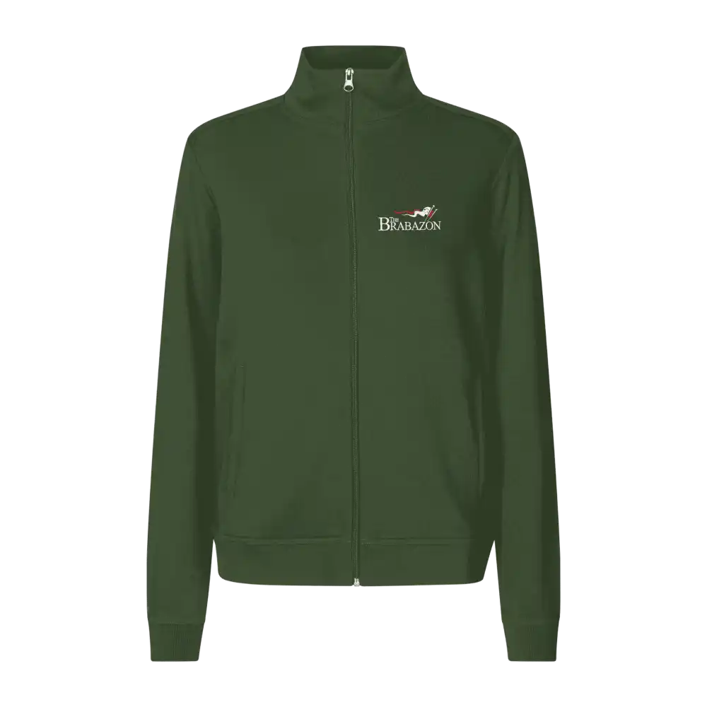 Bottle Green PRO Wear CARE naisten työ colllegetakki ID cardigan omalla logolla – edestä