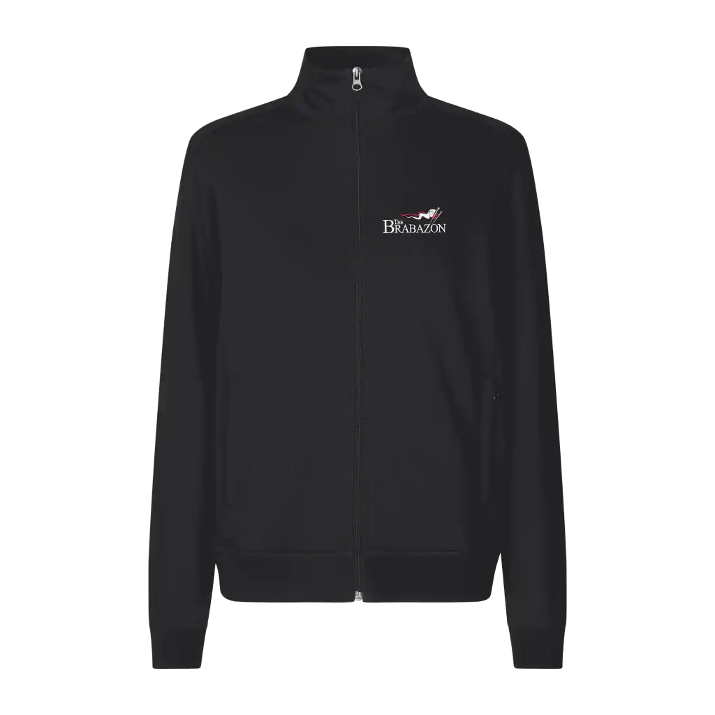 Musta PRO Wear CARE naisten työ college takki cardigan omalla logolla – Brodeerattu logo edessä.