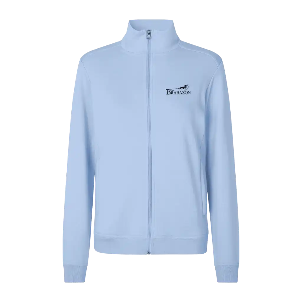 Light Blue PRO Wear CARE naisten cardigan omalla logolla – Brodeerattu logo - edestä