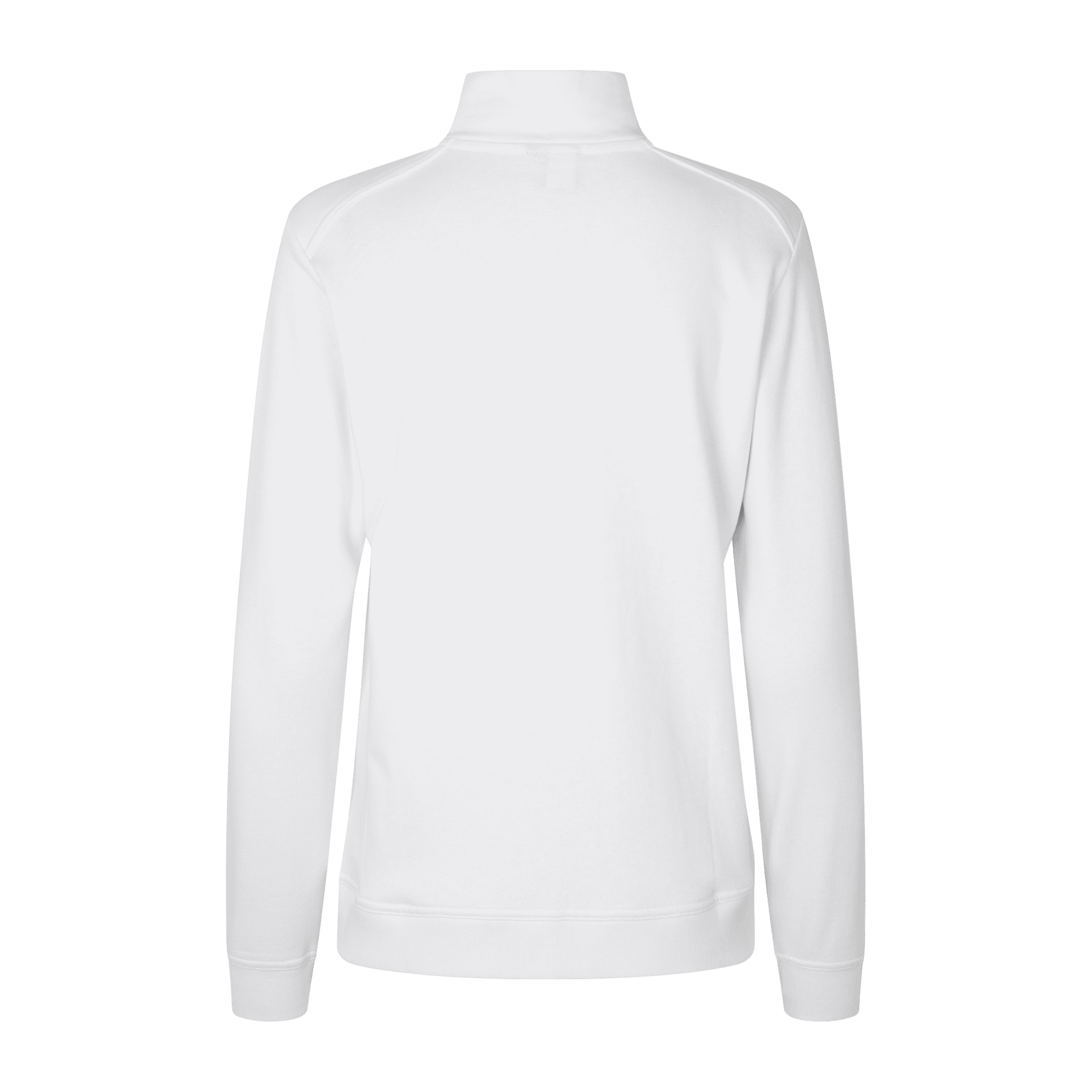 Valkoinen PRO Wear CARE naisten cardigan omalla logolla – takaa
