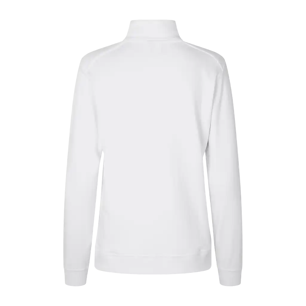 Valkoinen PRO Wear CARE naisten cardigan omalla logolla – takaa