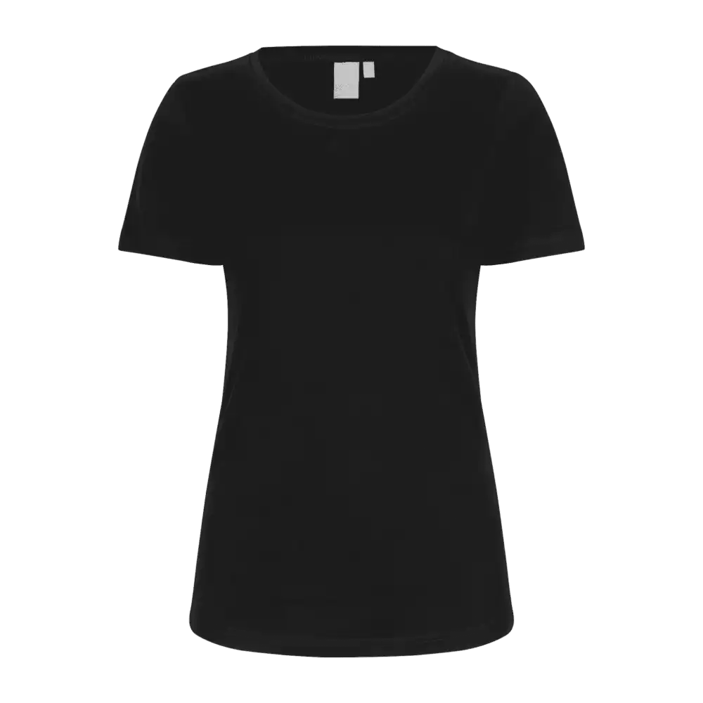 Musta naisten Interlock T-paita ID® 0508 – monikäyttöinen puuvillainen t-paita logopainatuksella