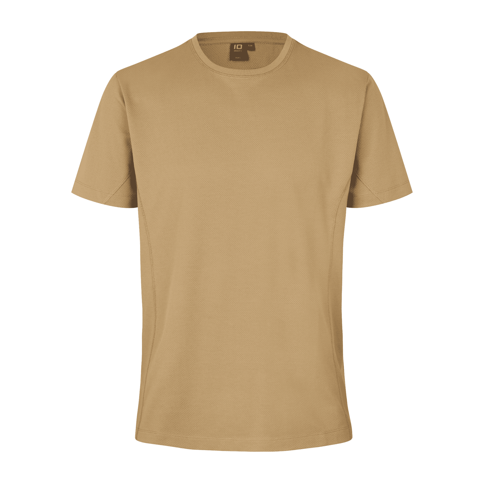 ID® T-shirt Lyocell 0528 Sand – mukava ja joustava miesten T-paita omalla logolla, OEKO-TEX® Recycled ja HACCP-hyväksytty